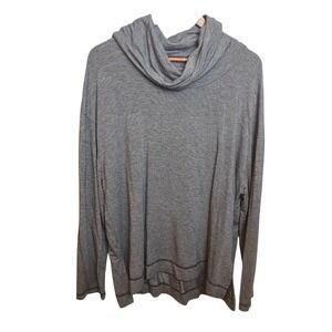 Cowl Neck Top Striped Long Sleeve Gray Casual Cozy Ava & Viv Womens Size X 14